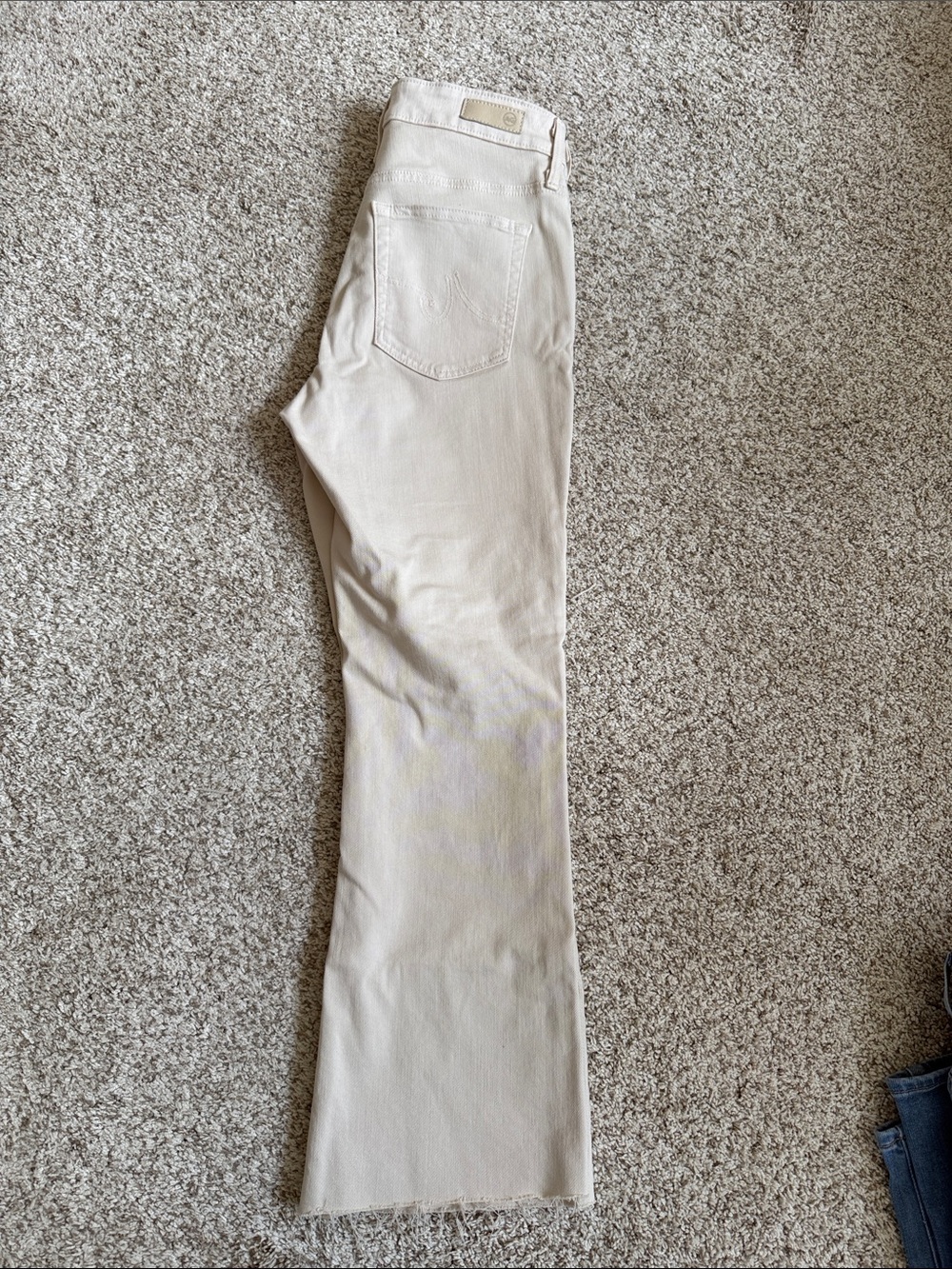 AG Adriano Goldschmied Cream Wide-Leg Jeans